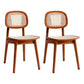 Contemporary Style Ash Wood Chair Open Back Side Dining Kitchen Chairs Red Brown 2 Piece Set Clearhalo ' kitchen&dining_furn' 'Dining Chairs' 'Dining Tables & Seating' 'dining_chair' 'furn' 'furn_dining_chair' 'Furniture' 'furniture_dining_chair' 'Kitchen & Dining Furniture' 'kitchen' 3853264