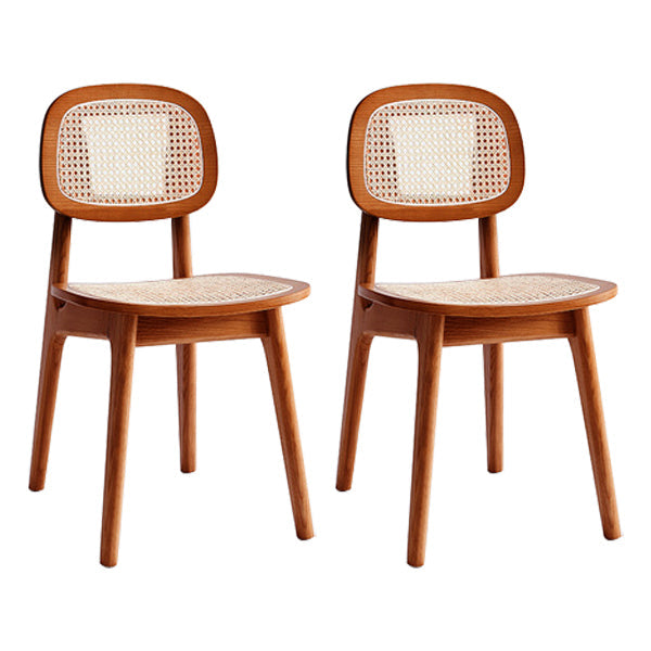 Contemporary Style Ash Wood Chair Open Back Side Dining Kitchen Chairs Red Brown 2 Piece Set Clearhalo ' kitchen&dining_furn' 'Dining Chairs' 'Dining Tables & Seating' 'dining_chair' 'furn' 'furn_dining_chair' 'Furniture' 'furniture_dining_chair' 'Kitchen & Dining Furniture' 'kitchen' 3853264