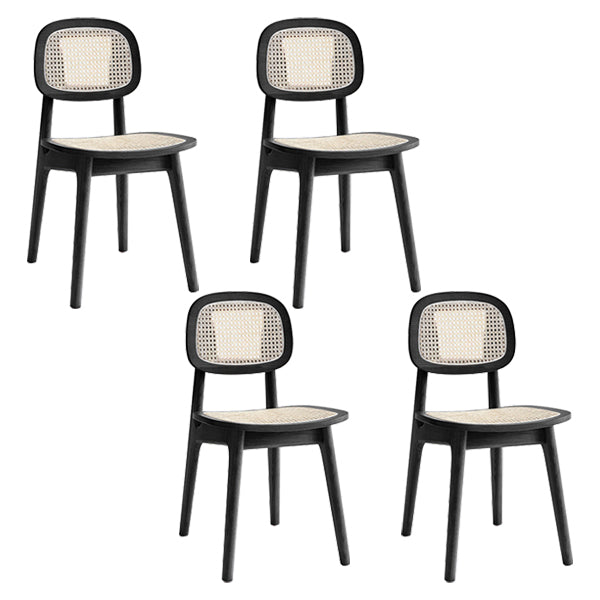 Contemporary Style Ash Wood Chair Open Back Side Dining Kitchen Chairs Black 4 Piece Set Clearhalo ' kitchen&dining_furn' 'Dining Chairs' 'Dining Tables & Seating' 'dining_chair' 'furn' 'furn_dining_chair' 'Furniture' 'furniture_dining_chair' 'Kitchen & Dining Furniture' 'kitchen' 3853278