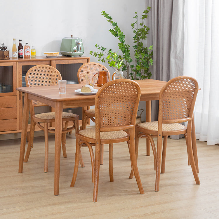 Bentwood Armless Dining Chairs Rattan Open Back Side Chairs with Wood Legs Clearhalo ' kitchen&dining_furn' 'Dining Chairs' 'Dining Tables & Seating' 'dining_chair' 'furn' 'furn_dining_chair' 'Furniture' 'furniture_dining_chair' 'Kitchen & Dining Furniture' 'kitchen' 3853282