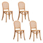 Bentwood Armless Dining Chairs Rattan Open Back Side Chairs with Wood Legs Dark Wood 4 Piece Set Clearhalo ' kitchen&dining_furn' 'Dining Chairs' 'Dining Tables & Seating' 'dining_chair' 'furn' 'furn_dining_chair' 'Furniture' 'furniture_dining_chair' 'Kitchen & Dining Furniture' 'kitchen' 3853284