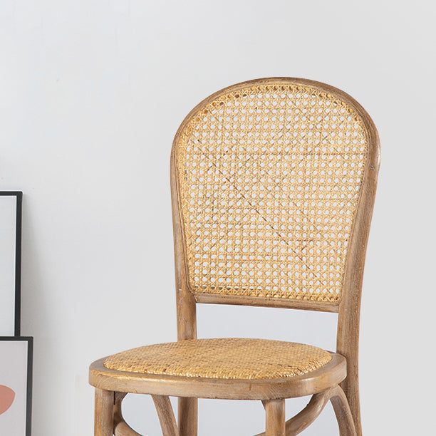 Bentwood Armless Dining Chairs Rattan Open Back Side Chairs with Wood Legs Clearhalo ' kitchen&dining_furn' 'Dining Chairs' 'Dining Tables & Seating' 'dining_chair' 'furn' 'furn_dining_chair' 'Furniture' 'furniture_dining_chair' 'Kitchen & Dining Furniture' 'kitchen' 3853290