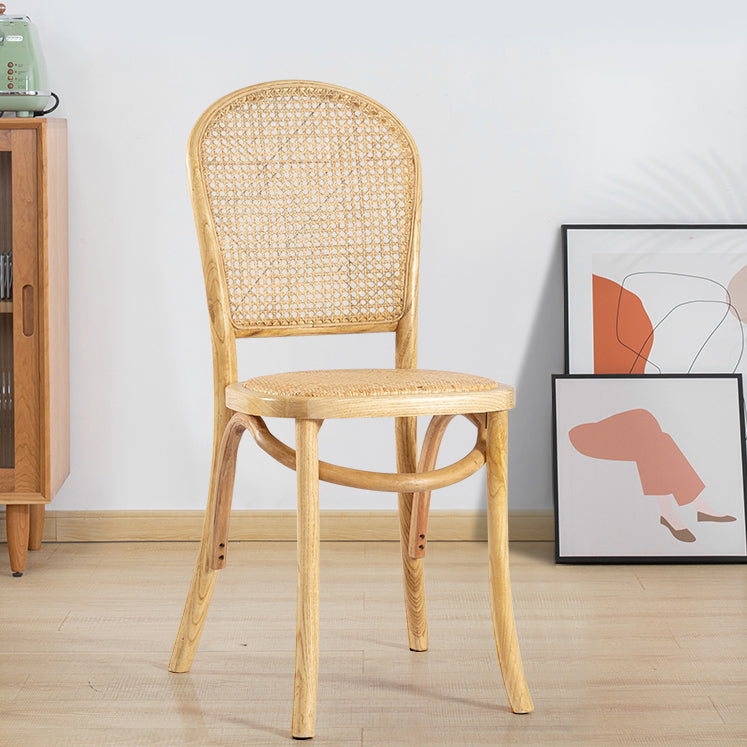 Bentwood Armless Dining Chairs Rattan Open Back Side Chairs with Wood Legs Wood 1 Piece Clearhalo ' kitchen&dining_furn' 'Dining Chairs' 'Dining Tables & Seating' 'dining_chair' 'furn' 'furn_dining_chair' 'Furniture' 'furniture_dining_chair' 'Kitchen & Dining Furniture' 'kitchen' 3853293