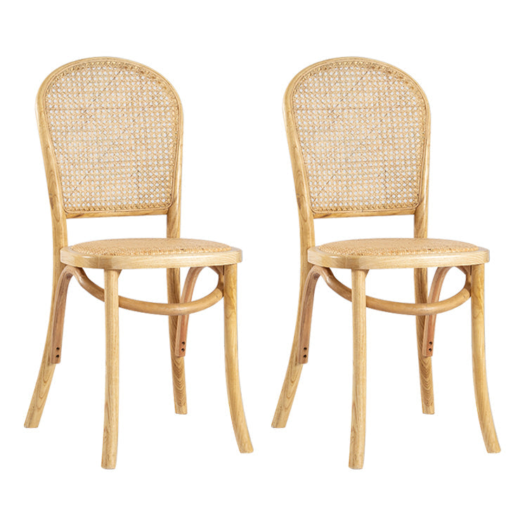 Bentwood Armless Dining Chairs Rattan Open Back Side Chairs with Wood Legs Wood 2 Piece Set Clearhalo ' kitchen&dining_furn' 'Dining Chairs' 'Dining Tables & Seating' 'dining_chair' 'furn' 'furn_dining_chair' 'Furniture' 'furniture_dining_chair' 'Kitchen & Dining Furniture' 'kitchen' 3853294