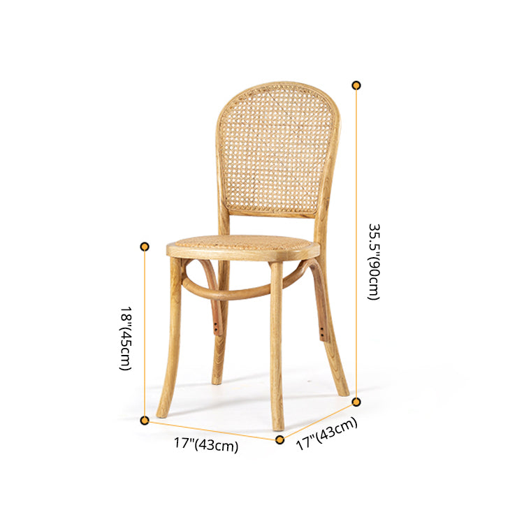 Bentwood Armless Dining Chairs Rattan Open Back Side Chairs with Wood Legs Clearhalo ' kitchen&dining_furn' 'Dining Chairs' 'Dining Tables & Seating' 'dining_chair' 'furn' 'furn_dining_chair' 'Furniture' 'furniture_dining_chair' 'Kitchen & Dining Furniture' 'kitchen' 3853299