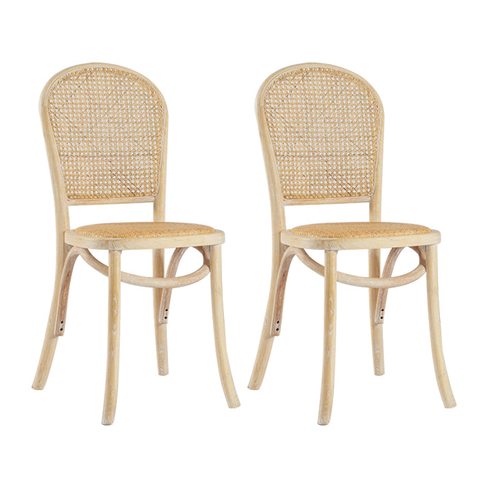 Bentwood Armless Dining Chairs Rattan Open Back Side Chairs with Wood Legs Light Wood 2 Piece Set Clearhalo ' kitchen&dining_furn' 'Dining Chairs' 'Dining Tables & Seating' 'dining_chair' 'furn' 'furn_dining_chair' 'Furniture' 'furniture_dining_chair' 'Kitchen & Dining Furniture' 'kitchen' 3853300