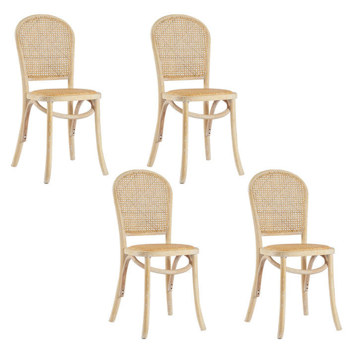 Bentwood Armless Dining Chairs Rattan Open Back Side Chairs with Wood Legs Light Wood 4 Piece Set Clearhalo ' kitchen&dining_furn' 'Dining Chairs' 'Dining Tables & Seating' 'dining_chair' 'furn' 'furn_dining_chair' 'Furniture' 'furniture_dining_chair' 'Kitchen & Dining Furniture' 'kitchen' 3853302