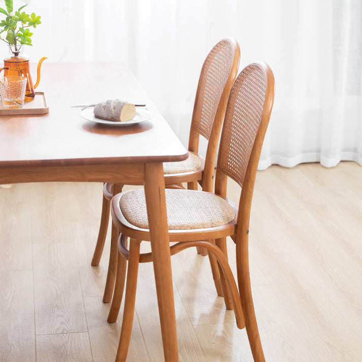 Bentwood Armless Dining Chairs Rattan Open Back Side Chairs with Wood Legs Clearhalo ' kitchen&dining_furn' 'Dining Chairs' 'Dining Tables & Seating' 'dining_chair' 'furn' 'furn_dining_chair' 'Furniture' 'furniture_dining_chair' 'Kitchen & Dining Furniture' 'kitchen' 3853304