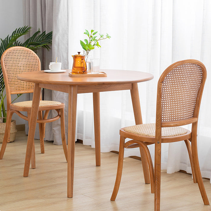 Bentwood Armless Dining Chairs Rattan Open Back Side Chairs with Wood Legs Clearhalo ' kitchen&dining_furn' 'Dining Chairs' 'Dining Tables & Seating' 'dining_chair' 'furn' 'furn_dining_chair' 'Furniture' 'furniture_dining_chair' 'Kitchen & Dining Furniture' 'kitchen' 3853305