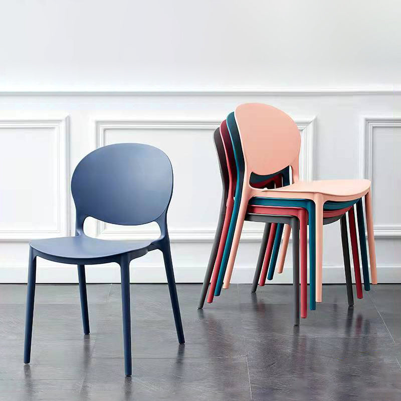 Contemporary Plastic Side Chair Home Armless Stacking Open Back Dining Side Chair Clearhalo ' kitchen&dining_furn' 'Dining Chairs' 'Dining Tables & Seating' 'dining_chair' 'furn' 'furn_dining_chair' 'Furniture' 'furniture_dining_chair' 'Kitchen & Dining Furniture' 'kitchen' 3853306