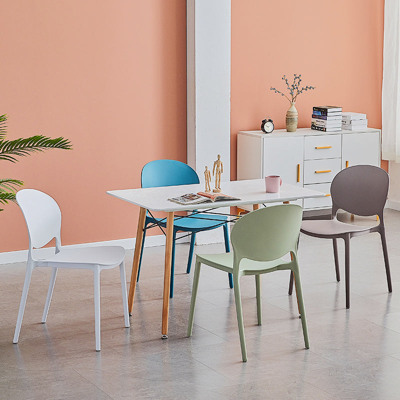 Contemporary Plastic Side Chair Home Armless Stacking Open Back Dining Side Chair Clearhalo ' kitchen&dining_furn' 'Dining Chairs' 'Dining Tables & Seating' 'dining_chair' 'furn' 'furn_dining_chair' 'Furniture' 'furniture_dining_chair' 'Kitchen & Dining Furniture' 'kitchen' 3853311