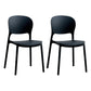 Contemporary Plastic Side Chair Home Armless Stacking Open Back Dining Side Chair Black 2 Piece Set Clearhalo ' kitchen&dining_furn' 'Dining Chairs' 'Dining Tables & Seating' 'dining_chair' 'furn' 'furn_dining_chair' 'Furniture' 'furniture_dining_chair' 'Kitchen & Dining Furniture' 'kitchen' 3853314