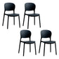 Contemporary Plastic Side Chair Home Armless Stacking Open Back Dining Side Chair Black 4 Piece Set Clearhalo ' kitchen&dining_furn' 'Dining Chairs' 'Dining Tables & Seating' 'dining_chair' 'furn' 'furn_dining_chair' 'Furniture' 'furniture_dining_chair' 'Kitchen & Dining Furniture' 'kitchen' 3853316