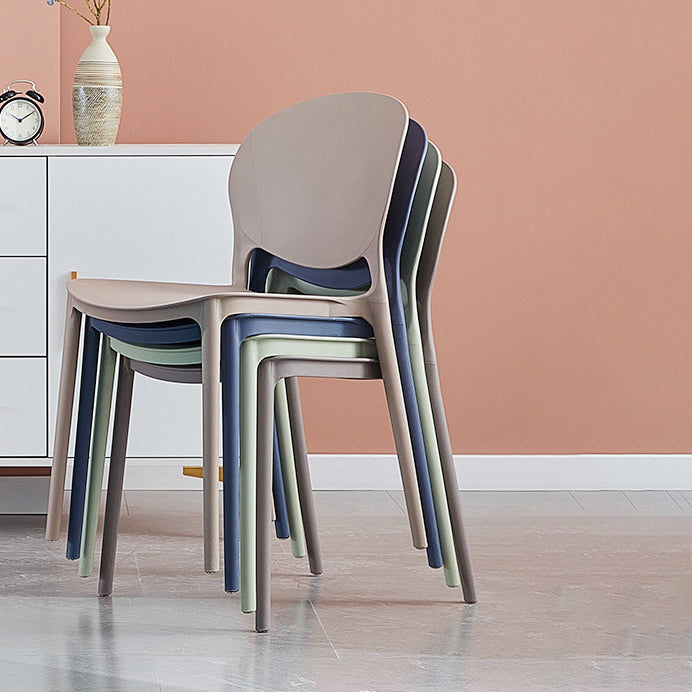 Contemporary Plastic Side Chair Home Armless Stacking Open Back Dining Side Chair Clearhalo ' kitchen&dining_furn' 'Dining Chairs' 'Dining Tables & Seating' 'dining_chair' 'furn' 'furn_dining_chair' 'Furniture' 'furniture_dining_chair' 'Kitchen & Dining Furniture' 'kitchen' 3853321