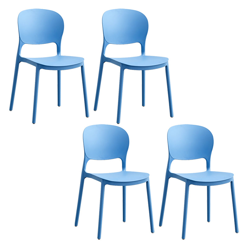 Contemporary Plastic Side Chair Home Armless Stacking Open Back Dining Side Chair Light Blue 4 Piece Set Clearhalo ' kitchen&dining_furn' 'Dining Chairs' 'Dining Tables & Seating' 'dining_chair' 'furn' 'furn_dining_chair' 'Furniture' 'furniture_dining_chair' 'Kitchen & Dining Furniture' 'kitchen' 3853339