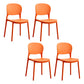 Contemporary Plastic Side Chair Home Armless Stacking Open Back Dining Side Chair Orange 4 Piece Set Clearhalo ' kitchen&dining_furn' 'Dining Chairs' 'Dining Tables & Seating' 'dining_chair' 'furn' 'furn_dining_chair' 'Furniture' 'furniture_dining_chair' 'Kitchen & Dining Furniture' 'kitchen' 3853342