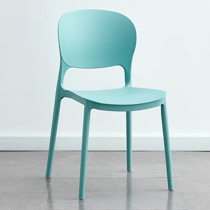 Contemporary Plastic Side Chair Home Armless Stacking Open Back Dining Side Chair Green 1 Piece Clearhalo ' kitchen&dining_furn' 'Dining Chairs' 'Dining Tables & Seating' 'dining_chair' 'furn' 'furn_dining_chair' 'Furniture' 'furniture_dining_chair' 'Kitchen & Dining Furniture' 'kitchen' 3853346