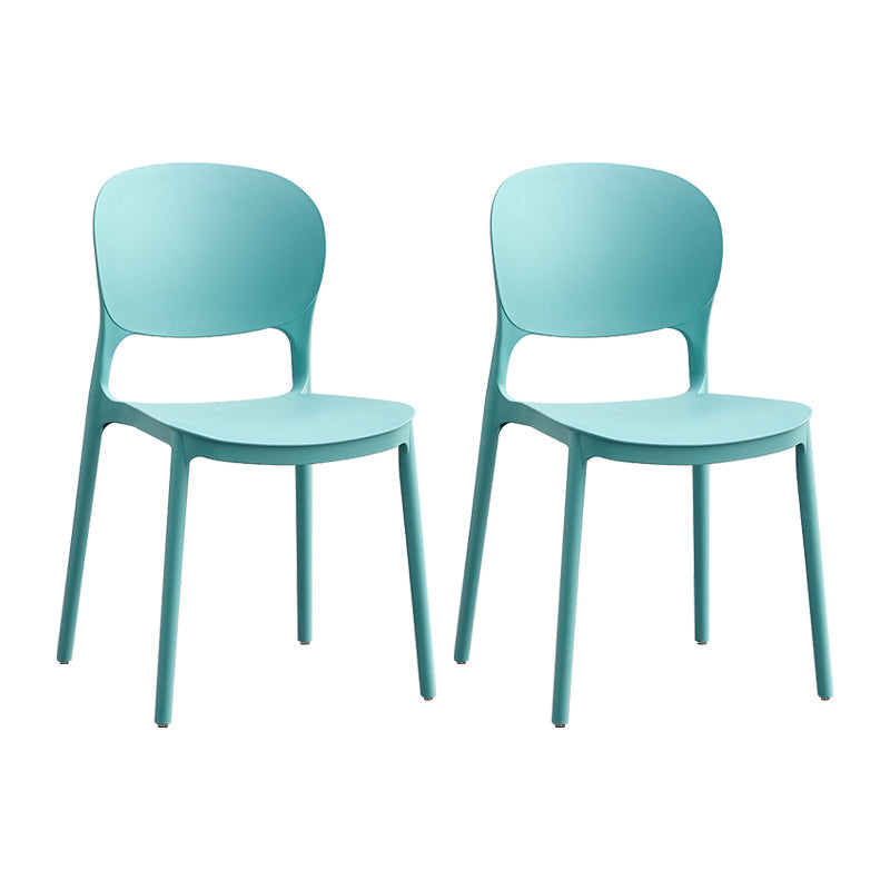 Contemporary Plastic Side Chair Home Armless Stacking Open Back Dining Side Chair Green 2 Piece Set Clearhalo ' kitchen&dining_furn' 'Dining Chairs' 'Dining Tables & Seating' 'dining_chair' 'furn' 'furn_dining_chair' 'Furniture' 'furniture_dining_chair' 'Kitchen & Dining Furniture' 'kitchen' 3853347