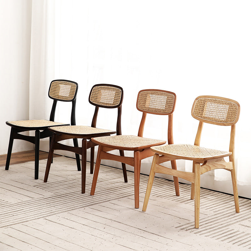 Tropical Style Rubberwood Chairs Kitchen Dining Room Open Back Side Chair Clearhalo ' kitchen&dining_furn' 'Dining Chairs' 'Dining Tables & Seating' 'dining_chair' 'furn' 'furn_dining_chair' 'Furniture' 'furniture_dining_chair' 'Kitchen & Dining Furniture' 'kitchen' 3853352