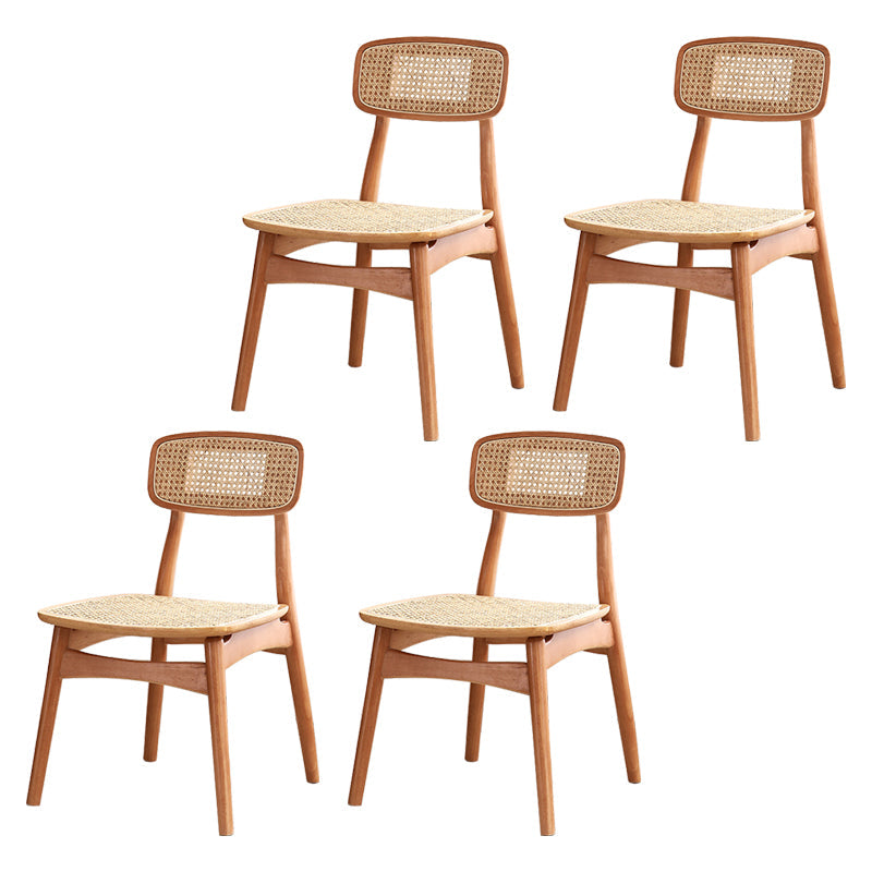 Tropical Style Rubberwood Chairs Kitchen Dining Room Open Back Side Chair Light Brown 4 Piece Set Clearhalo ' kitchen&dining_furn' 'Dining Chairs' 'Dining Tables & Seating' 'dining_chair' 'furn' 'furn_dining_chair' 'Furniture' 'furniture_dining_chair' 'Kitchen & Dining Furniture' 'kitchen' 3853354