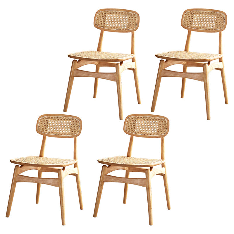 Tropical Style Rubberwood Chairs Kitchen Dining Room Open Back Side Chair Wood 4 Piece Set Clearhalo ' kitchen&dining_furn' 'Dining Chairs' 'Dining Tables & Seating' 'dining_chair' 'furn' 'furn_dining_chair' 'Furniture' 'furniture_dining_chair' 'Kitchen & Dining Furniture' 'kitchen' 3853365