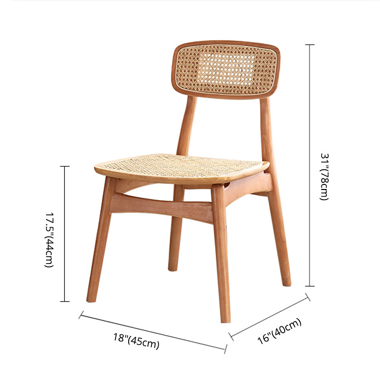 Tropical Style Rubberwood Chairs Kitchen Dining Room Open Back Side Chair Clearhalo ' kitchen&dining_furn' 'Dining Chairs' 'Dining Tables & Seating' 'dining_chair' 'furn' 'furn_dining_chair' 'Furniture' 'furniture_dining_chair' 'Kitchen & Dining Furniture' 'kitchen' 3853367