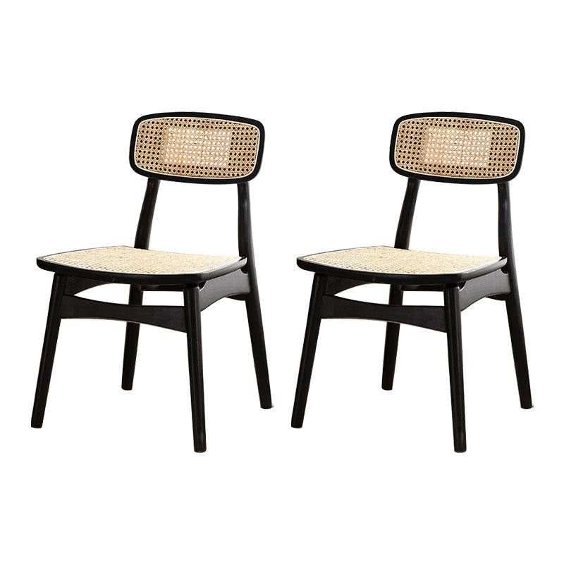 Tropical Style Rubberwood Chairs Kitchen Dining Room Open Back Side Chair Black 2 Piece Set Clearhalo ' kitchen&dining_furn' 'Dining Chairs' 'Dining Tables & Seating' 'dining_chair' 'furn' 'furn_dining_chair' 'Furniture' 'furniture_dining_chair' 'Kitchen & Dining Furniture' 'kitchen' 3853369