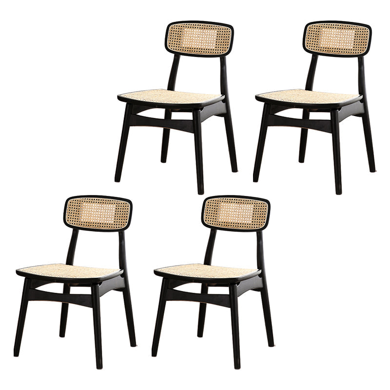 Tropical Style Rubberwood Chairs Kitchen Dining Room Open Back Side Chair Black 4 Piece Set Clearhalo ' kitchen&dining_furn' 'Dining Chairs' 'Dining Tables & Seating' 'dining_chair' 'furn' 'furn_dining_chair' 'Furniture' 'furniture_dining_chair' 'Kitchen & Dining Furniture' 'kitchen' 3853371