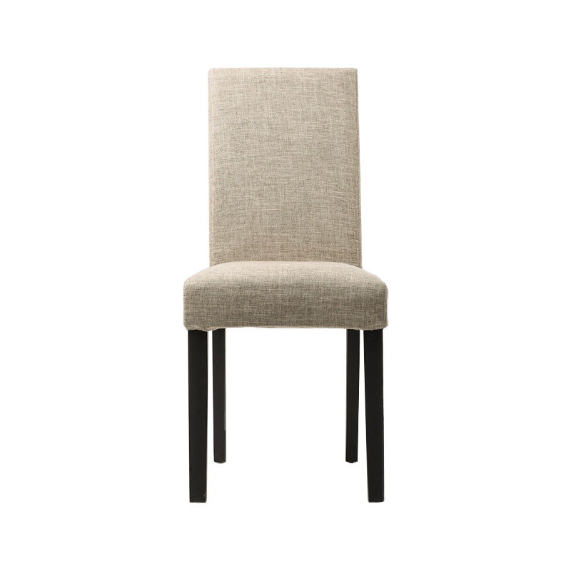 Upholstered Armless Dining Chairs Solid Back Side Chair with Wood Legs Off-White 1 Piece Black Clearhalo ' kitchen&dining_furn' 'Dining Chairs' 'Dining Tables & Seating' 'dining_chair' 'furn' 'furn_dining_chair' 'Furniture' 'furniture_dining_chair' 'Kitchen & Dining Furniture' 'kitchen' 3853373