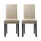 Upholstered Armless Dining Chairs Solid Back Side Chair with Wood Legs Off-White 2 Piece Set Black Clearhalo ' kitchen&dining_furn' 'Dining Chairs' 'Dining Tables & Seating' 'dining_chair' 'furn' 'furn_dining_chair' 'Furniture' 'furniture_dining_chair' 'Kitchen & Dining Furniture' 'kitchen' 3853374