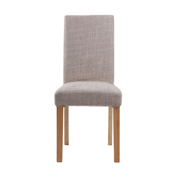 Upholstered Armless Dining Chairs Solid Back Side Chair with Wood Legs Off-White 1 Piece Natural Wood Clearhalo ' kitchen&dining_furn' 'Dining Chairs' 'Dining Tables & Seating' 'dining_chair' 'furn' 'furn_dining_chair' 'Furniture' 'furniture_dining_chair' 'Kitchen & Dining Furniture' 'kitchen' 3853378