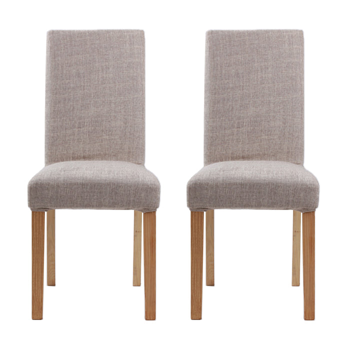 Upholstered Armless Dining Chairs Solid Back Side Chair with Wood Legs Off-White 2 Piece Set Natural Wood Clearhalo ' kitchen&dining_furn' 'Dining Chairs' 'Dining Tables & Seating' 'dining_chair' 'furn' 'furn_dining_chair' 'Furniture' 'furniture_dining_chair' 'Kitchen & Dining Furniture' 'kitchen' 3853380