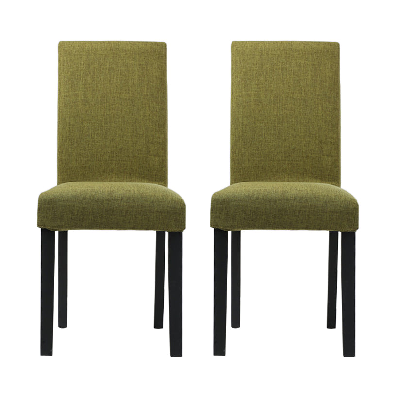 Upholstered Armless Dining Chairs Solid Back Side Chair with Wood Legs Green 2 Piece Set Black Clearhalo ' kitchen&dining_furn' 'Dining Chairs' 'Dining Tables & Seating' 'dining_chair' 'furn' 'furn_dining_chair' 'Furniture' 'furniture_dining_chair' 'Kitchen & Dining Furniture' 'kitchen' 3853387
