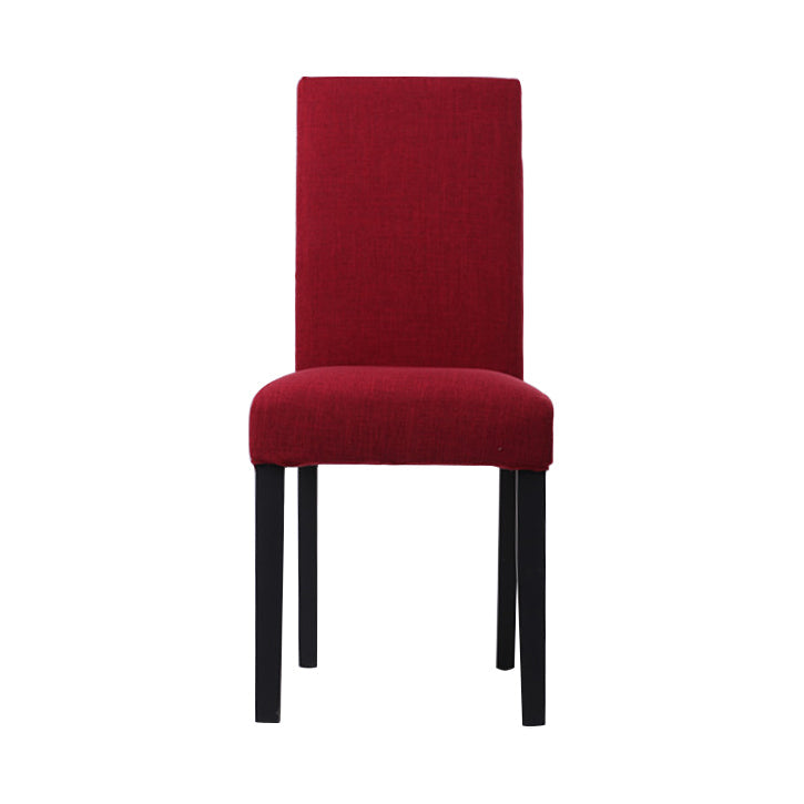 Upholstered Armless Dining Chairs Solid Back Side Chair with Wood Legs Red 1 Piece Black Clearhalo ' kitchen&dining_furn' 'Dining Chairs' 'Dining Tables & Seating' 'dining_chair' 'furn' 'furn_dining_chair' 'Furniture' 'furniture_dining_chair' 'Kitchen & Dining Furniture' 'kitchen' 3853389