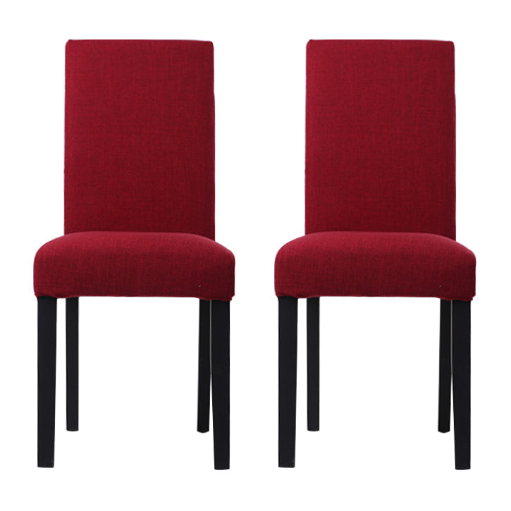 Upholstered Armless Dining Chairs Solid Back Side Chair with Wood Legs Red 2 Piece Set Black Clearhalo ' kitchen&dining_furn' 'Dining Chairs' 'Dining Tables & Seating' 'dining_chair' 'furn' 'furn_dining_chair' 'Furniture' 'furniture_dining_chair' 'Kitchen & Dining Furniture' 'kitchen' 3853390