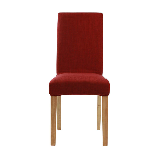 Upholstered Armless Dining Chairs Solid Back Side Chair with Wood Legs Red 1 Piece Natural Wood Clearhalo ' kitchen&dining_furn' 'Dining Chairs' 'Dining Tables & Seating' 'dining_chair' 'furn' 'furn_dining_chair' 'Furniture' 'furniture_dining_chair' 'Kitchen & Dining Furniture' 'kitchen' 3853392