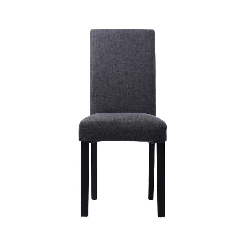 Upholstered Armless Dining Chairs Solid Back Side Chair with Wood Legs Grey 1 Piece Black Clearhalo ' kitchen&dining_furn' 'Dining Chairs' 'Dining Tables & Seating' 'dining_chair' 'furn' 'furn_dining_chair' 'Furniture' 'furniture_dining_chair' 'Kitchen & Dining Furniture' 'kitchen' 3853395