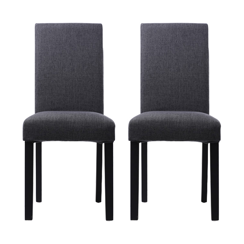 Upholstered Armless Dining Chairs Solid Back Side Chair with Wood Legs Grey 2 Piece Set Black Clearhalo ' kitchen&dining_furn' 'Dining Chairs' 'Dining Tables & Seating' 'dining_chair' 'furn' 'furn_dining_chair' 'Furniture' 'furniture_dining_chair' 'Kitchen & Dining Furniture' 'kitchen' 3853396