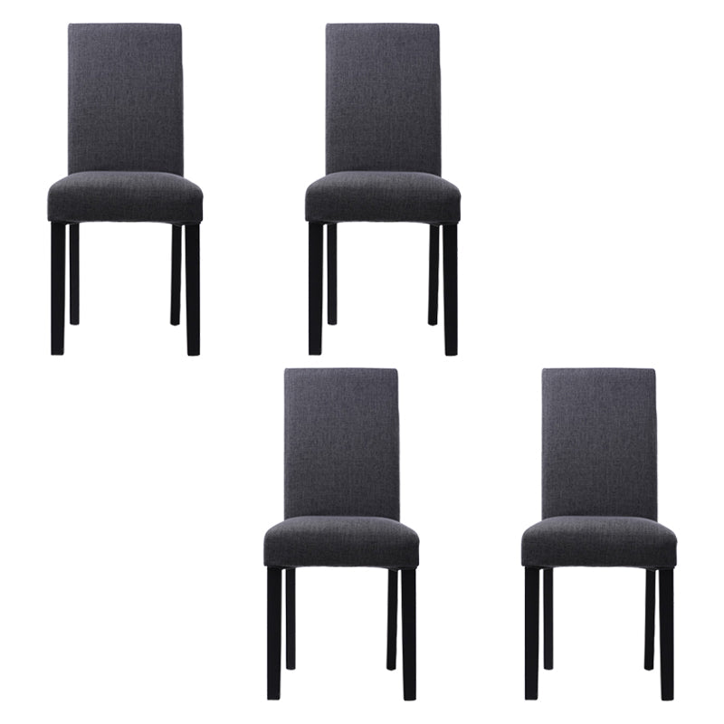 Upholstered Armless Dining Chairs Solid Back Side Chair with Wood Legs Grey 4 Piece Set Black Clearhalo ' kitchen&dining_furn' 'Dining Chairs' 'Dining Tables & Seating' 'dining_chair' 'furn' 'furn_dining_chair' 'Furniture' 'furniture_dining_chair' 'Kitchen & Dining Furniture' 'kitchen' 3853397