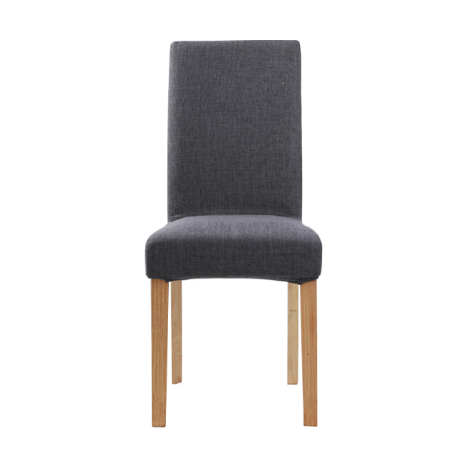 Upholstered Armless Dining Chairs Solid Back Side Chair with Wood Legs Grey 1 Piece Natural Wood Clearhalo ' kitchen&dining_furn' 'Dining Chairs' 'Dining Tables & Seating' 'dining_chair' 'furn' 'furn_dining_chair' 'Furniture' 'furniture_dining_chair' 'Kitchen & Dining Furniture' 'kitchen' 3853398