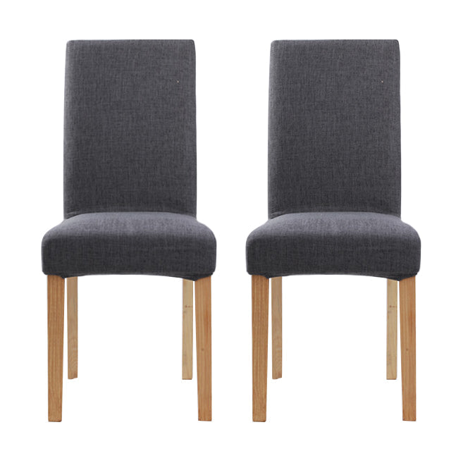 Upholstered Armless Dining Chairs Solid Back Side Chair with Wood Legs Grey 2 Piece Set Natural Wood Clearhalo ' kitchen&dining_furn' 'Dining Chairs' 'Dining Tables & Seating' 'dining_chair' 'furn' 'furn_dining_chair' 'Furniture' 'furniture_dining_chair' 'Kitchen & Dining Furniture' 'kitchen' 3853399