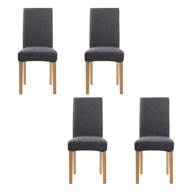 Upholstered Armless Dining Chairs Solid Back Side Chair with Wood Legs Grey 4 Piece Set Natural Wood Clearhalo ' kitchen&dining_furn' 'Dining Chairs' 'Dining Tables & Seating' 'dining_chair' 'furn' 'furn_dining_chair' 'Furniture' 'furniture_dining_chair' 'Kitchen & Dining Furniture' 'kitchen' 3853400