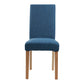 Upholstered Armless Dining Chairs Solid Back Side Chair with Wood Legs Blue 1 Piece Natural Wood Clearhalo ' kitchen&dining_furn' 'Dining Chairs' 'Dining Tables & Seating' 'dining_chair' 'furn' 'furn_dining_chair' 'Furniture' 'furniture_dining_chair' 'Kitchen & Dining Furniture' 'kitchen' 3853401