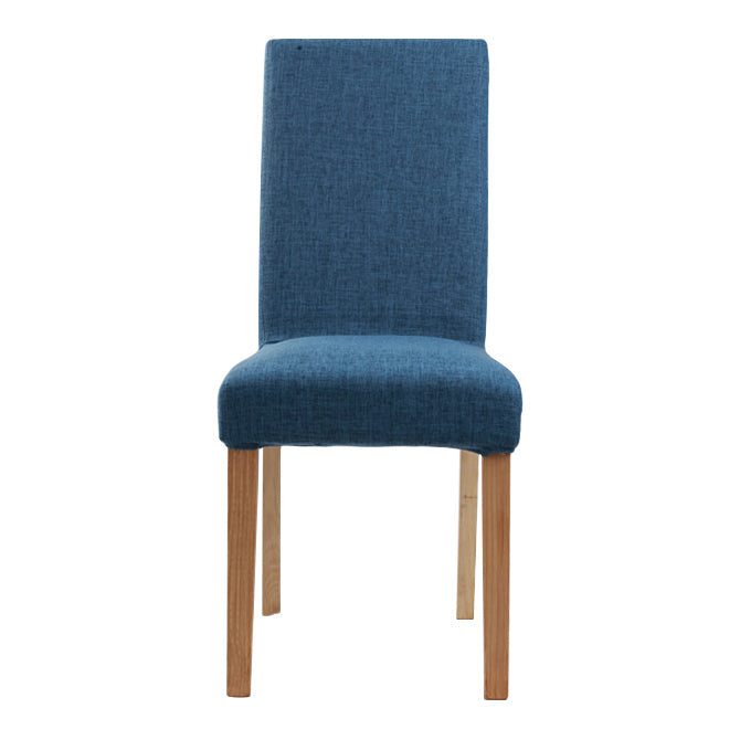 Upholstered Armless Dining Chairs Solid Back Side Chair with Wood Legs Blue 1 Piece Natural Wood Clearhalo ' kitchen&dining_furn' 'Dining Chairs' 'Dining Tables & Seating' 'dining_chair' 'furn' 'furn_dining_chair' 'Furniture' 'furniture_dining_chair' 'Kitchen & Dining Furniture' 'kitchen' 3853401