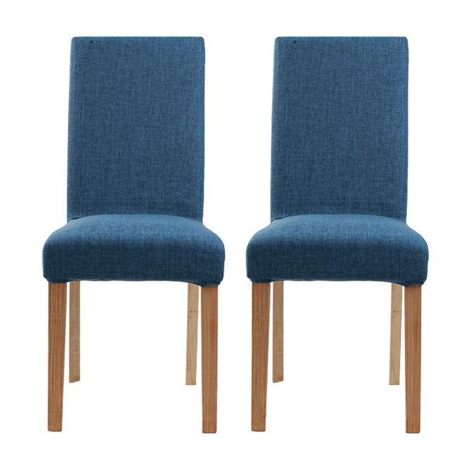 Upholstered Armless Dining Chairs Solid Back Side Chair with Wood Legs Blue 2 Piece Set Natural Wood Clearhalo ' kitchen&dining_furn' 'Dining Chairs' 'Dining Tables & Seating' 'dining_chair' 'furn' 'furn_dining_chair' 'Furniture' 'furniture_dining_chair' 'Kitchen & Dining Furniture' 'kitchen' 3853402