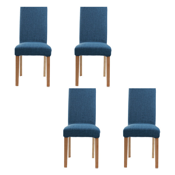 Upholstered Armless Dining Chairs Solid Back Side Chair with Wood Legs Blue 4 Piece Set Natural Wood Clearhalo ' kitchen&dining_furn' 'Dining Chairs' 'Dining Tables & Seating' 'dining_chair' 'furn' 'furn_dining_chair' 'Furniture' 'furniture_dining_chair' 'Kitchen & Dining Furniture' 'kitchen' 3853403