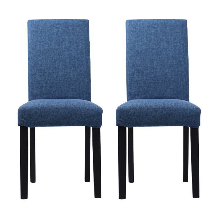 Upholstered Armless Dining Chairs Solid Back Side Chair with Wood Legs Blue 2 Piece Set Black Clearhalo ' kitchen&dining_furn' 'Dining Chairs' 'Dining Tables & Seating' 'dining_chair' 'furn' 'furn_dining_chair' 'Furniture' 'furniture_dining_chair' 'Kitchen & Dining Furniture' 'kitchen' 3853405