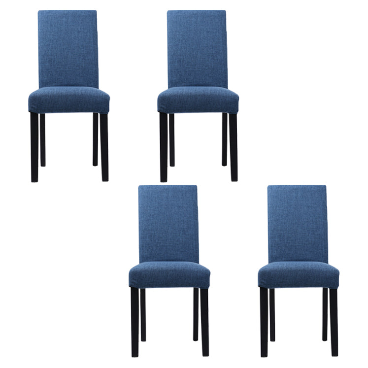 Upholstered Armless Dining Chairs Solid Back Side Chair with Wood Legs Blue 4 Piece Set Black Clearhalo ' kitchen&dining_furn' 'Dining Chairs' 'Dining Tables & Seating' 'dining_chair' 'furn' 'furn_dining_chair' 'Furniture' 'furniture_dining_chair' 'Kitchen & Dining Furniture' 'kitchen' 3853406