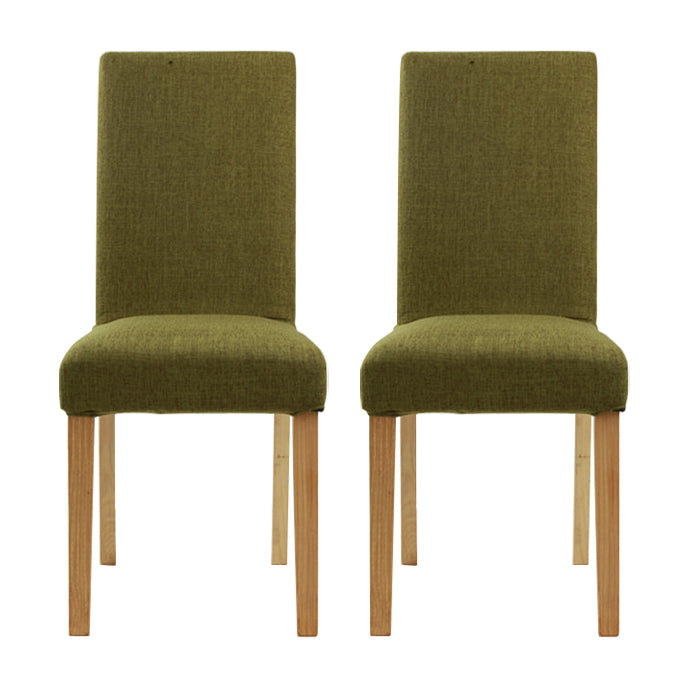Upholstered Armless Dining Chairs Solid Back Side Chair with Wood Legs Green 2 Piece Set Natural Wood Clearhalo ' kitchen&dining_furn' 'Dining Chairs' 'Dining Tables & Seating' 'dining_chair' 'furn' 'furn_dining_chair' 'Furniture' 'furniture_dining_chair' 'Kitchen & Dining Furniture' 'kitchen' 3853408