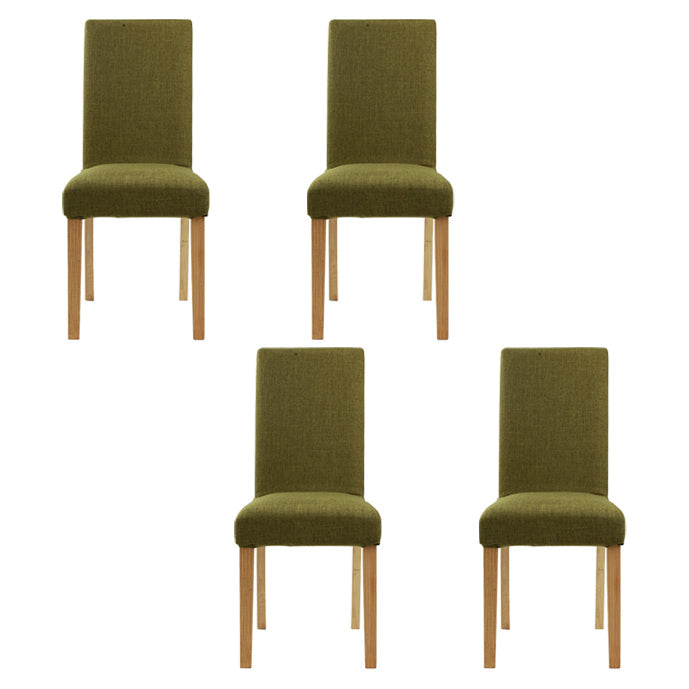 Upholstered Armless Dining Chairs Solid Back Side Chair with Wood Legs Green 4 Piece Set Natural Wood Clearhalo ' kitchen&dining_furn' 'Dining Chairs' 'Dining Tables & Seating' 'dining_chair' 'furn' 'furn_dining_chair' 'Furniture' 'furniture_dining_chair' 'Kitchen & Dining Furniture' 'kitchen' 3853409